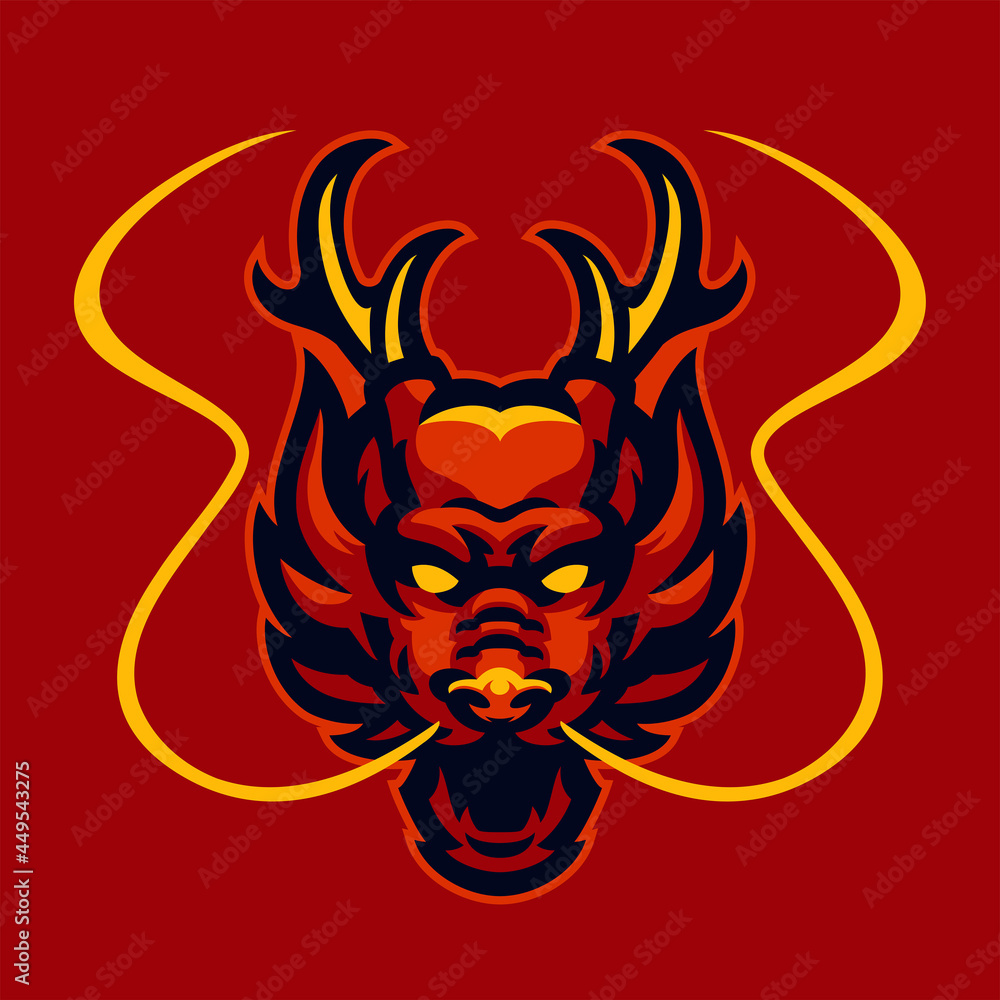 Red dragon head logo