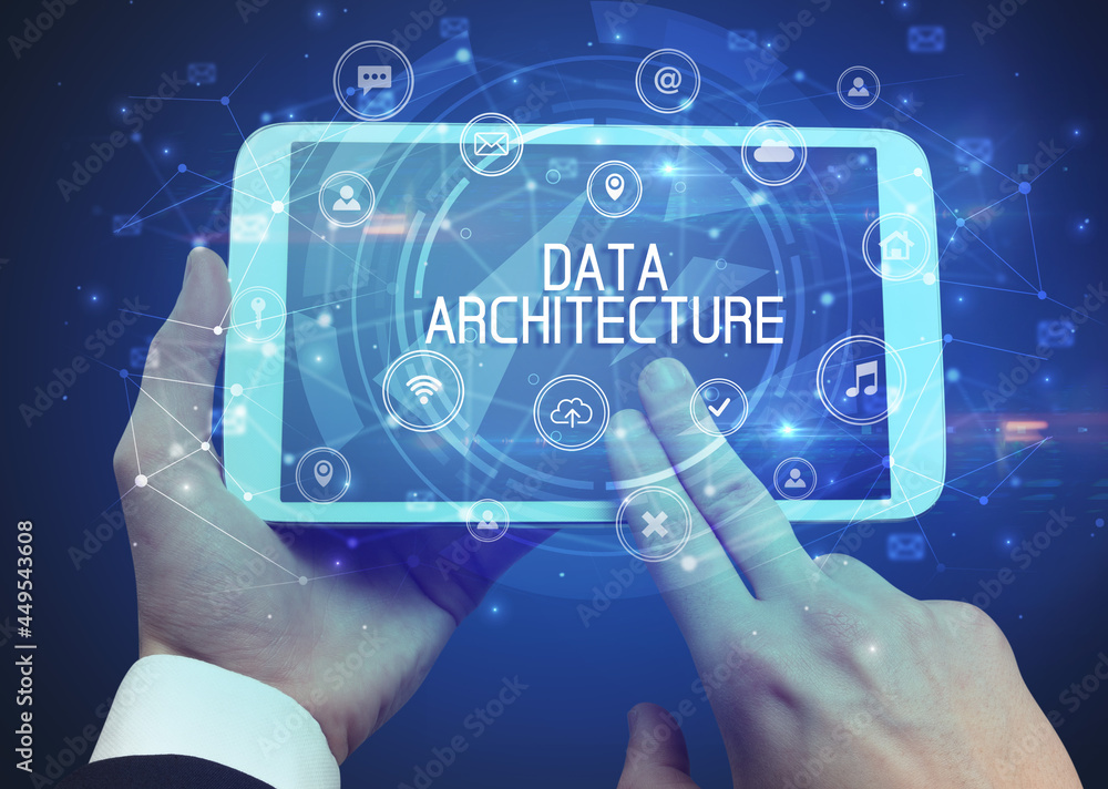 Fototapeta premium Close-up of a tablet with inscription