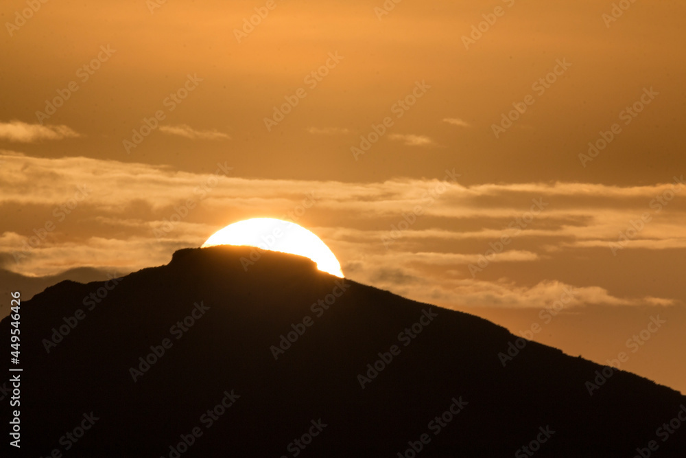 close-up shot of sunrise on yemen mountain  