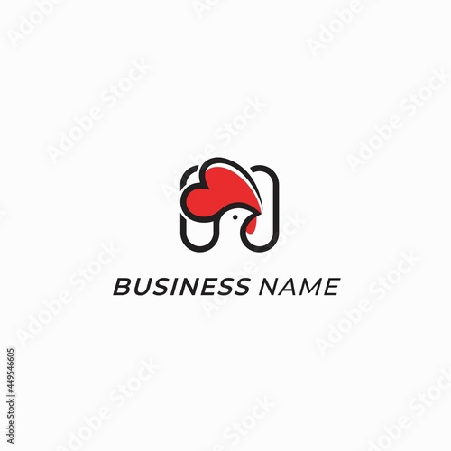 Free Download design logo creative head chiken and letter H - GFXLoad