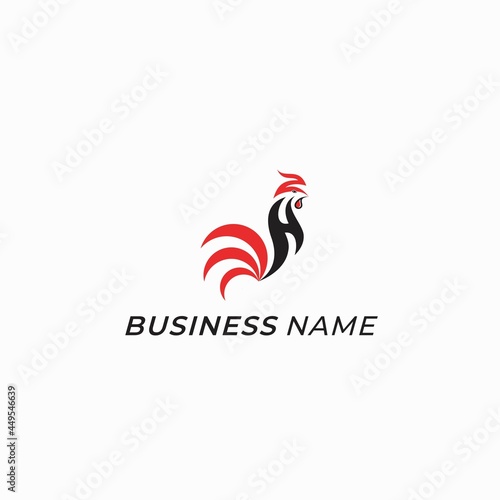 design logo rooster and letter H