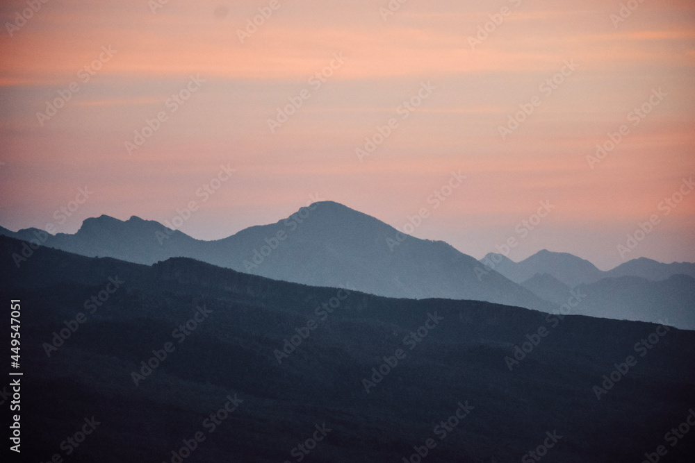 sunrise in the mountains