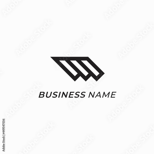 design logo creative letter W and wings