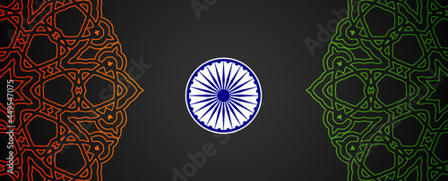 Abstract tricolor indian flag background illustration photo