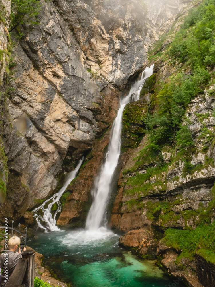 Savica waterfall near Bohinj in Triglav National Park, Slovenia Savica waterfall near Bohinj in Triglav National Park, Slovenia