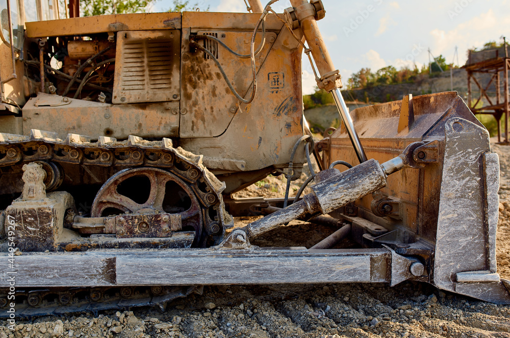 Fototapeta premium bulldozer industrial area geology work construction