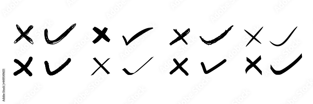 Hand drawn Check mark on white background. Vector illustration. Hand drawn Check mark on white background. Vector illustration.