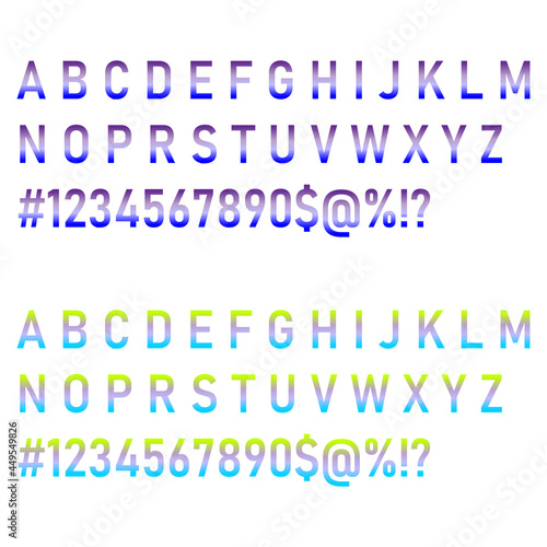 Set of alphabet letters icons, special font. Vector illustration eps 10