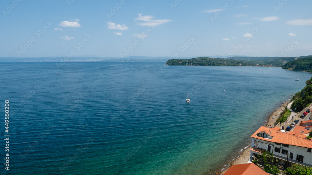 Strunjan cliff on Slovenian Adriatic Coast, Adriatic Sea