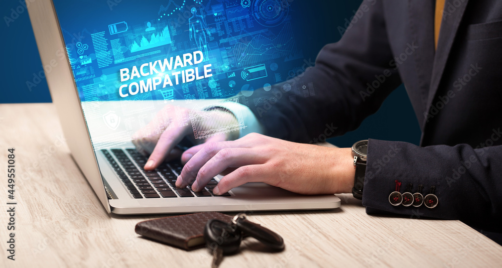 Businessman working on laptop concept Businessman working on laptop concept