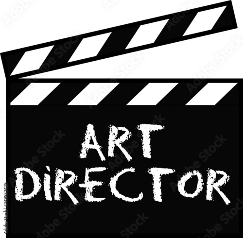 Art Director sign pictogram on white. Art Direction, film maker clapperboard icon.