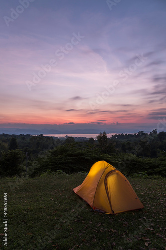 Camping at Khuean Srinagarindra National Park, Kanchanaburi province, Thailand