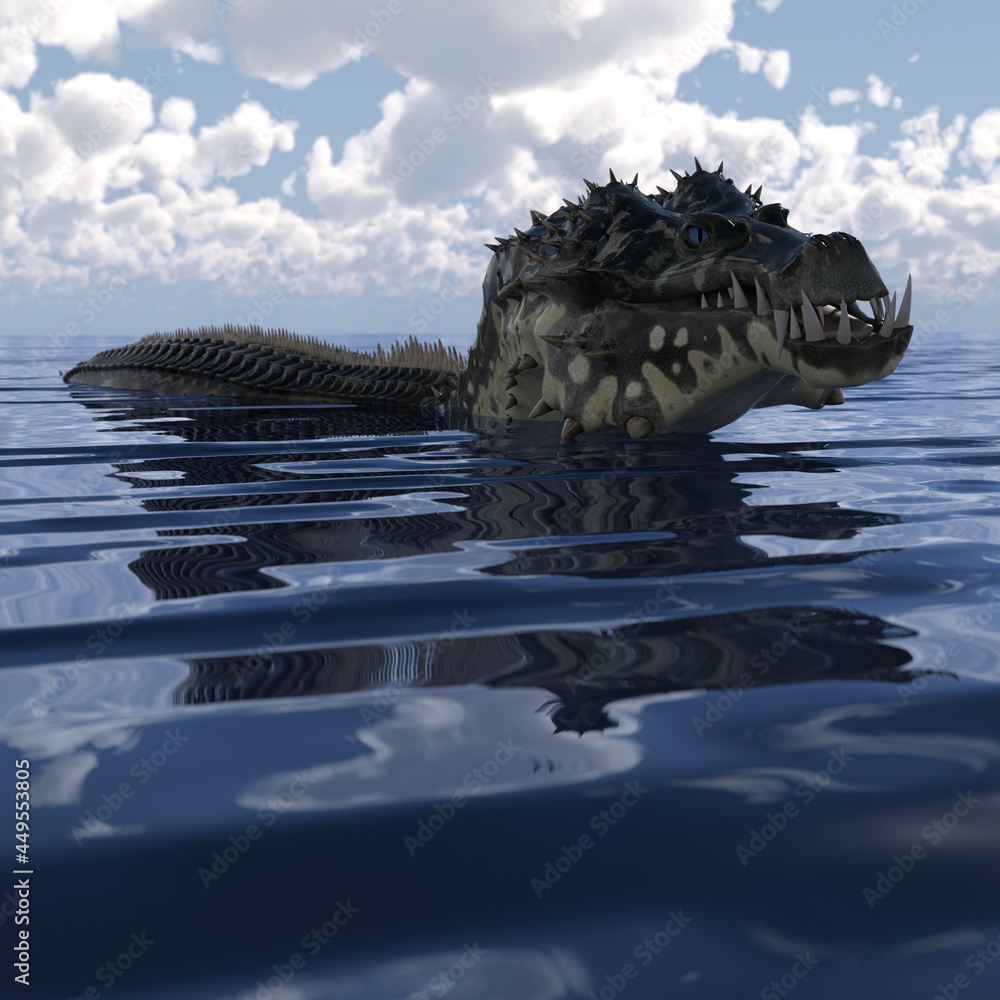 3d-illustration of a giant fantasy creature dragon