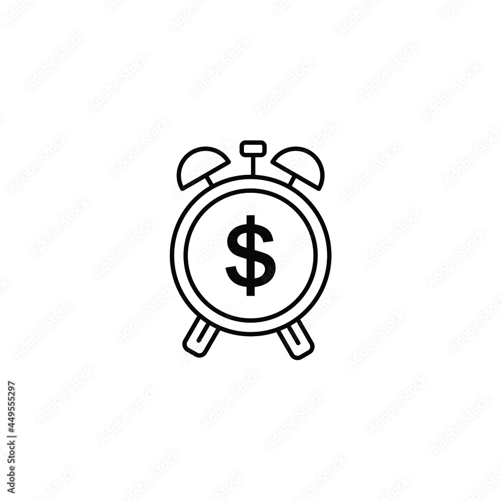 dollar with alarm clock business logo design dollar with alarm clock business logo design