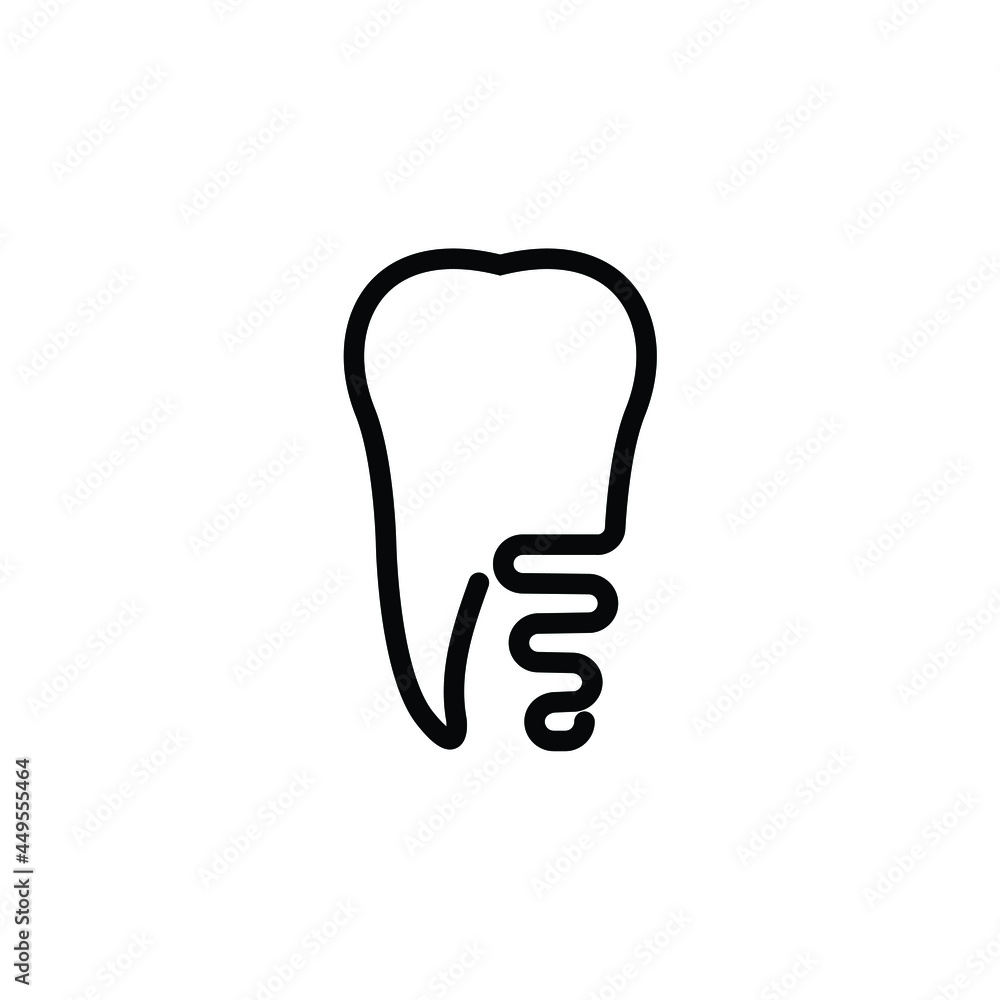 tooth implant line art outline dentist dental logo design simple minimalist tooth implant line art outline dentist dental logo design simple minimalist