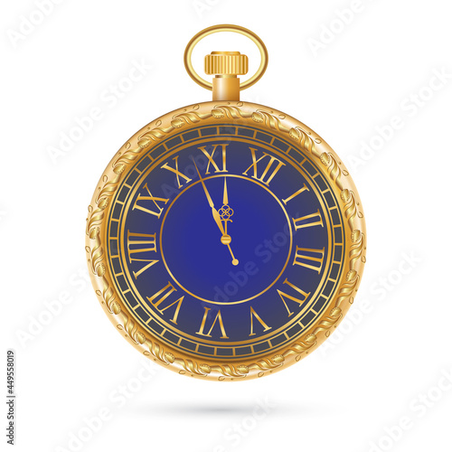 Vector golden vintage pocket watch