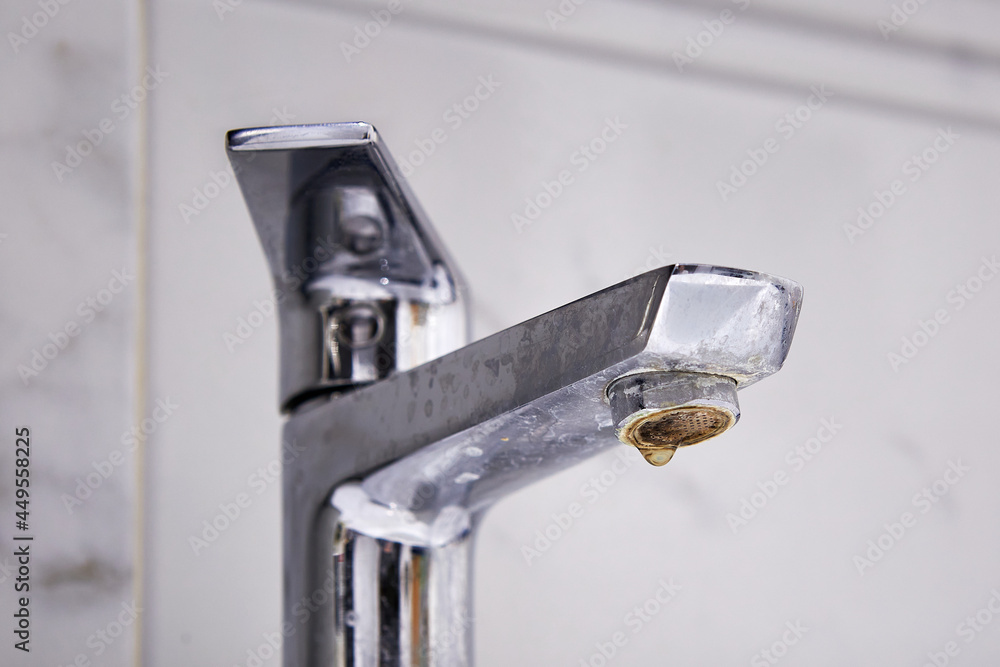 old limescale water tap faucet with aerator old limescale water tap faucet with aerator