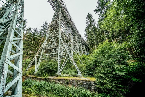 The Ziemestal Bridge is an impressive example of German engineering from the late 19th century. This 115-meter-long and 32-meter-high steel viaduct was built between 1893 and 1895 photo