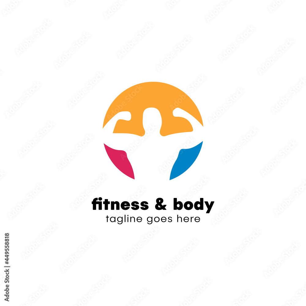 colorful circle shape fitness logo colorful circle shape fitness logo