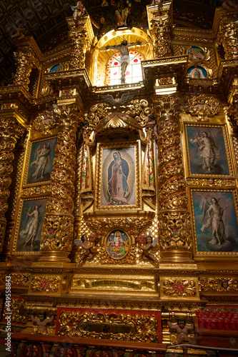 Detail of the interior of the Santo Domingo de Guzman Church, in the city of Oaxaca de Juarez, Mexico.