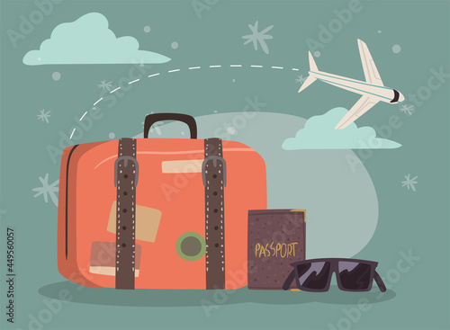 suitcase and passport
