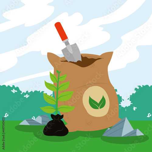 spatule in fertilizer sack