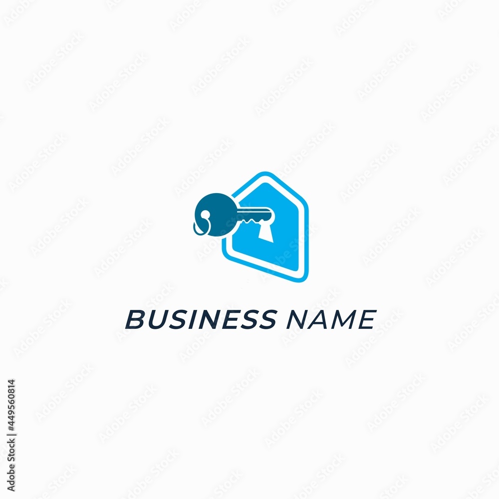 design logo creative home and key hole design logo creative home and key hole