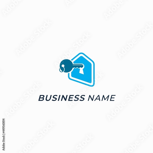design logo creative home and key hole