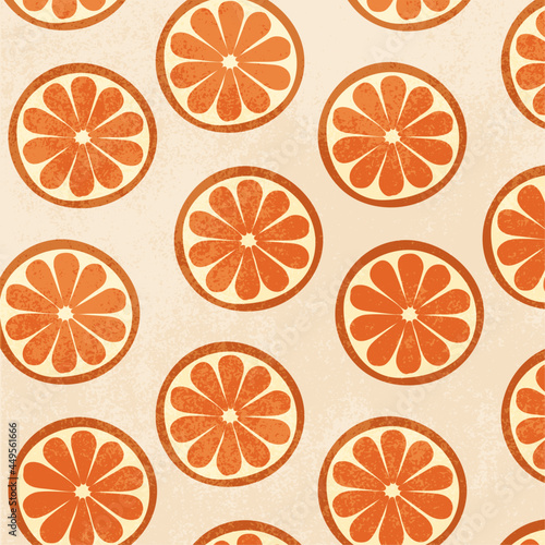 Vector seamless pattern with grapefruits. Retro patter