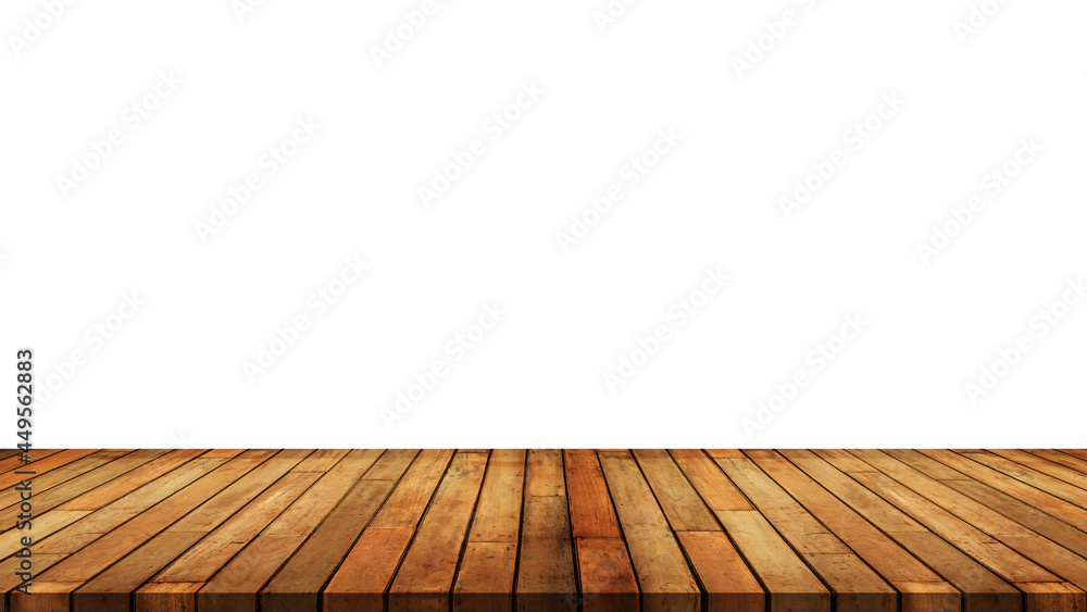 empty old wooden table isolate on white background. empty old wooden table isolate on white background.