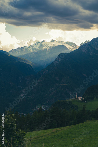 Summer sunset in the mountains of Valle d'Aosta