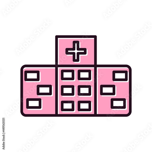 Hospital Building Filled Vector Icon Design