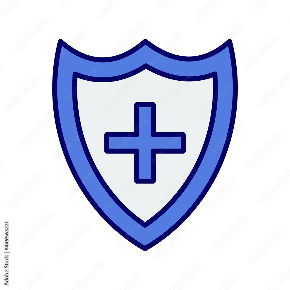 Medical Shield Line Filled Blue Vector Icon Design Medical Shield Line Filled Blue Vector Icon Design