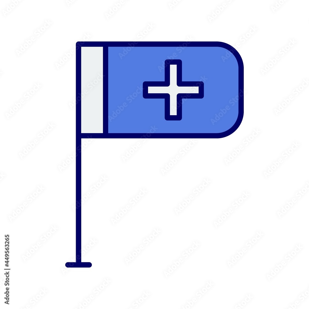 Obraz premium Flag Line Filled Blue Vector Icon Design