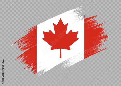 Canada flag with brush paint textured isolated  on png or transparent background,Symbol Canada,template for banner,advertising ,promote, design,vector,top gold medal winner sport country