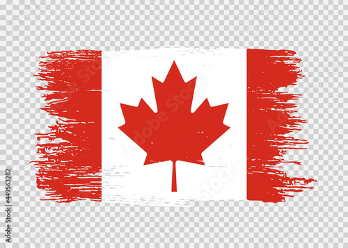 Canada flag with brush paint textured isolated  on png or transparent background,Symbol Canada,template for banner,advertising ,promote, design,vector,top gold medal winner sport country