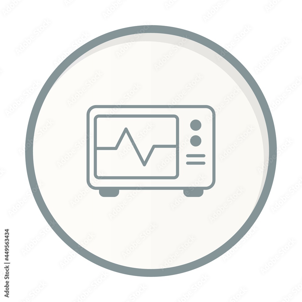 ECG Monitor Circle Grey Vector Icon Design ECG Monitor Circle Grey Vector Icon Design