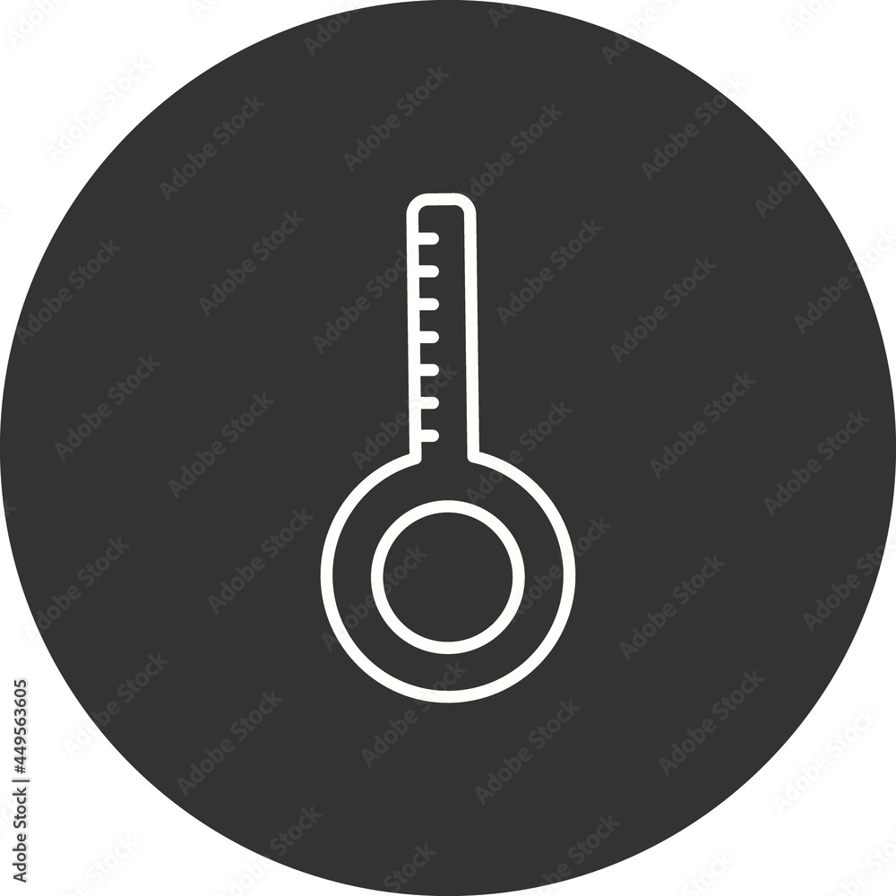 Thermometer Line Circle Inverted Vector Icon Design Thermometer Line Circle Inverted Vector Icon Design