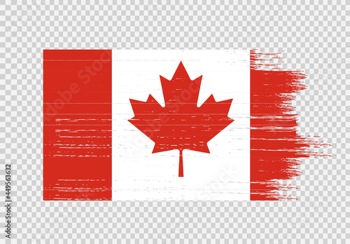 Canada flag with brush paint textured isolated  on png or transparent background,Symbol Canada,template for banner,advertising ,promote, design,vector,top gold medal winner sport country
