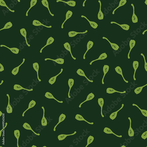 Vector green capers food unripened flower buds sketch scatter seamless pattern. Perfect for fabric, wrapping paper and wallpaper projects.