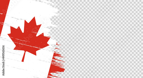 Canada flag with brush paint textured isolated  on png or transparent background,Symbol Canada,template for banner,advertising ,promote, design,vector,top gold medal winner sport country
