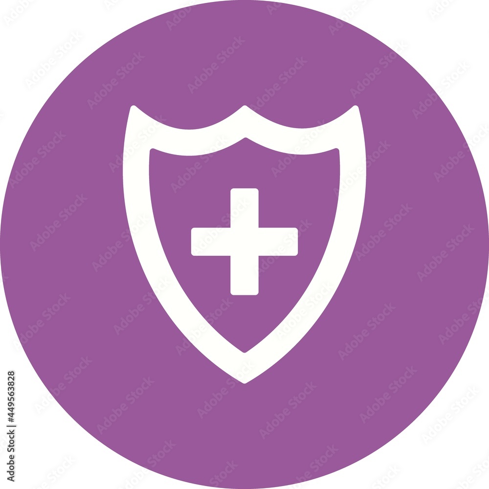 Fototapeta premium Medical Shield Glyph Circle Vector Icon Design