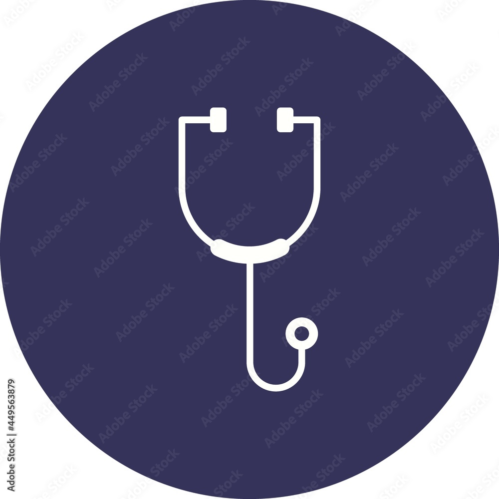 Stethoscope Glyph Circle Vector Icon Design