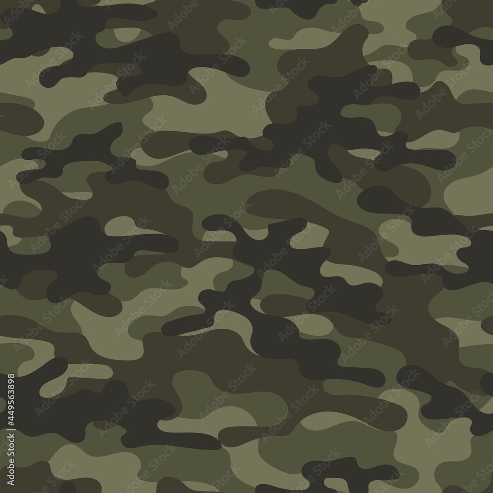 Fototapeta premium green Camouflage texture seamless pattern with grid. Abstract modern endless military bacnground for fabric and fashion textile print. Vector illustration.