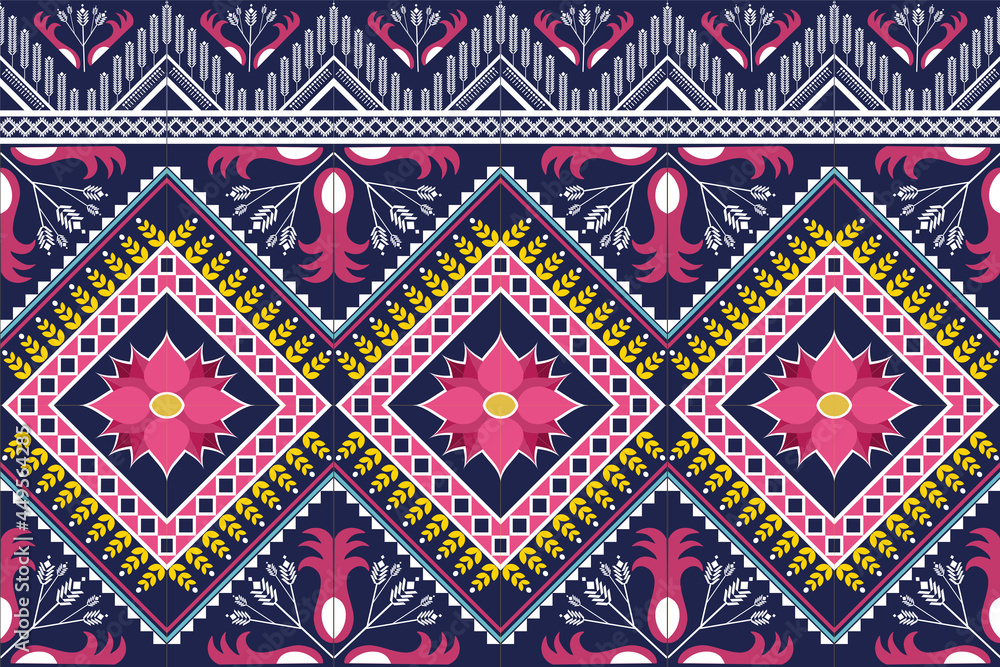 Boho motif ethnic colourful Morocco motif seamless pattern with nature traditional background 