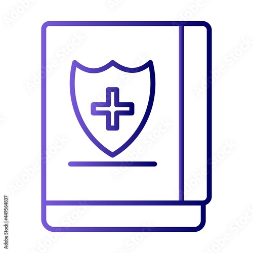 Medical Book Line Gradient Vector Icon Design