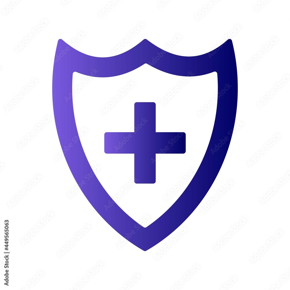 Medical Shield Glyph Gradient Vector Icon Design Medical Shield Glyph Gradient Vector Icon Design