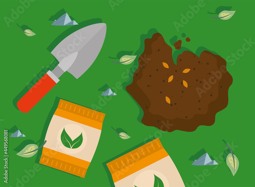 fertilizer bags and spatule