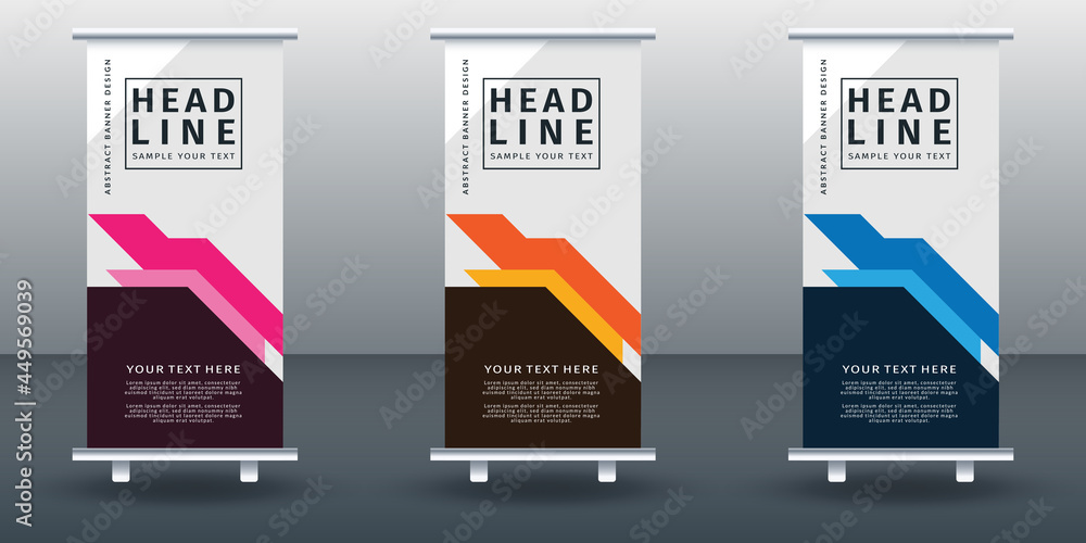 Fototapeta premium Roll up banner set design template design. Modern Design. Geometric Banner Vector illustration
