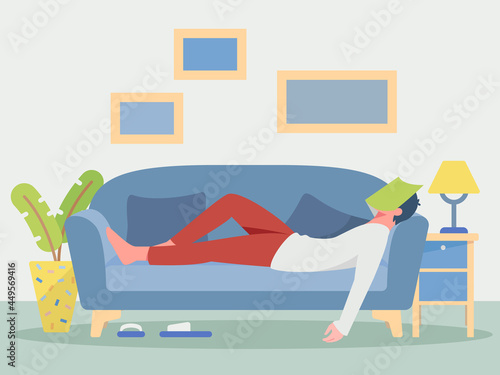 Sleeping on Couch after Reading a Book
